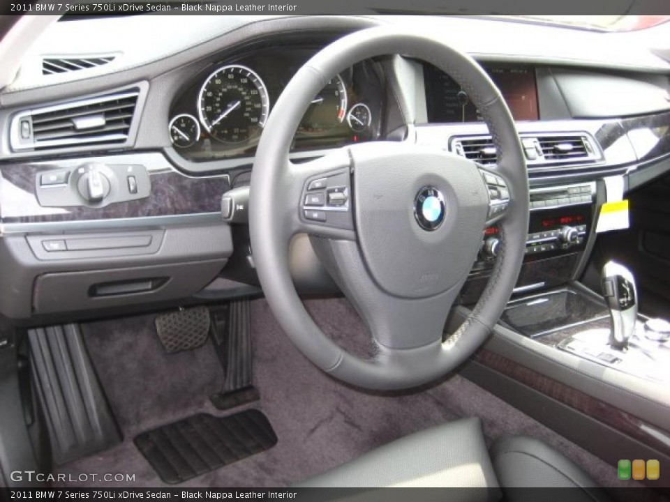 Black Nappa Leather Interior Photo for the 2011 BMW 7 Series 750Li xDrive Sedan #38045344