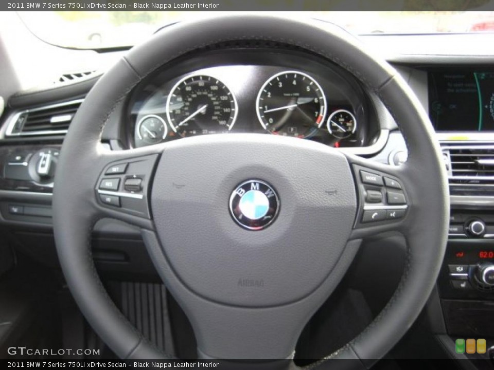 Black Nappa Leather Interior Steering Wheel for the 2011 BMW 7 Series 750Li xDrive Sedan #38045460