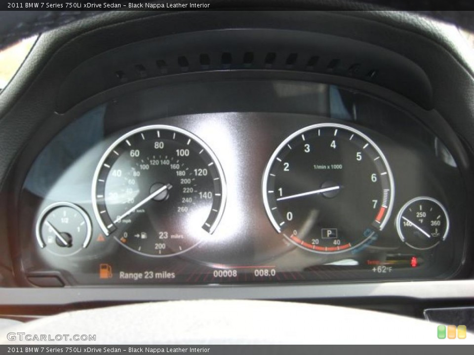 Black Nappa Leather Interior Gauges for the 2011 BMW 7 Series 750Li xDrive Sedan #38045476