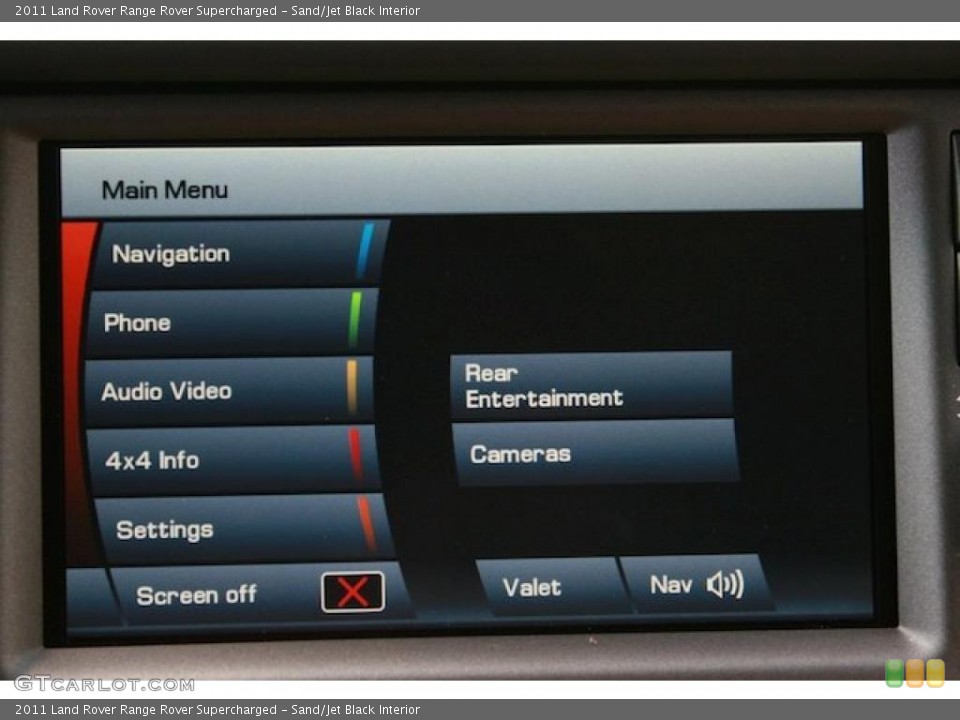 Sand/Jet Black Interior Navigation for the 2011 Land Rover Range Rover Supercharged #38045640