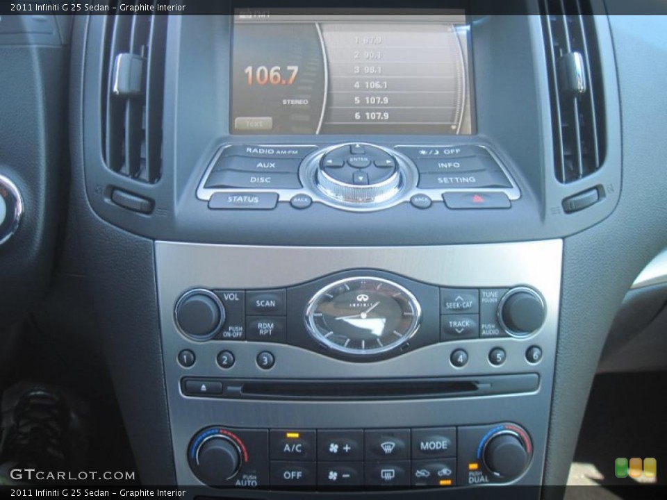 Graphite Interior Controls for the 2011 Infiniti G 25 Sedan #38045876
