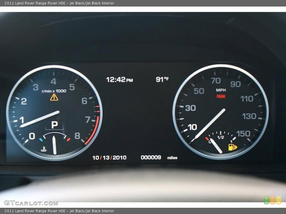 Jet Black/Jet Black Interior Gauges for the 2011 Land Rover Range Rover HSE #38046216