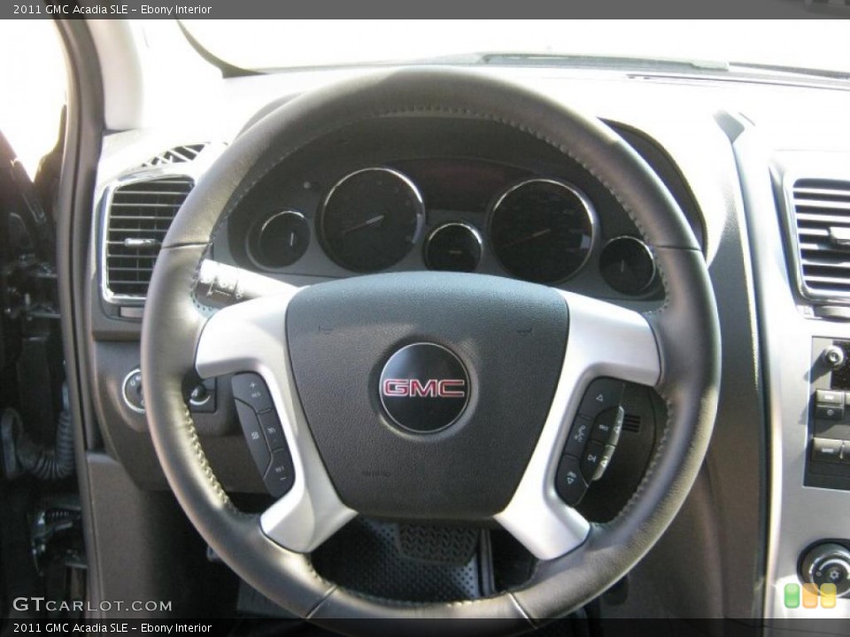 Ebony Interior Steering Wheel for the 2011 GMC Acadia SLE #38056086