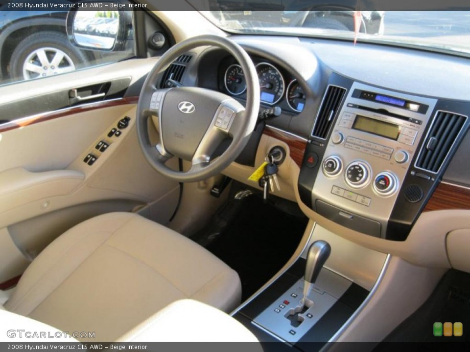 Beige Interior Dashboard for the 2008 Hyundai Veracruz GLS AWD #38057550