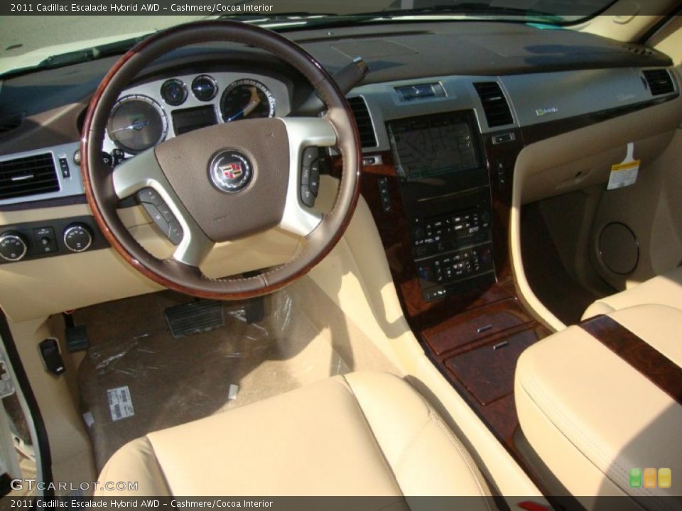 Cashmere/Cocoa Interior Dashboard for the 2011 Cadillac Escalade Hybrid AWD #38059197