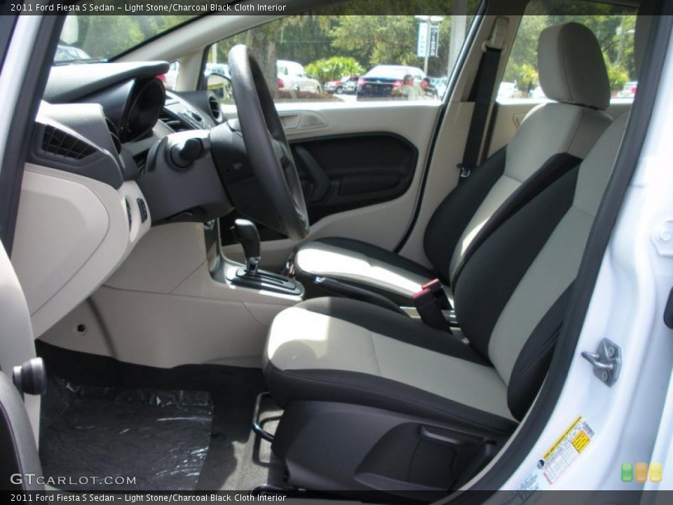 Light Stone/Charcoal Black Cloth Interior Photo for the 2011 Ford Fiesta S Sedan #38061804