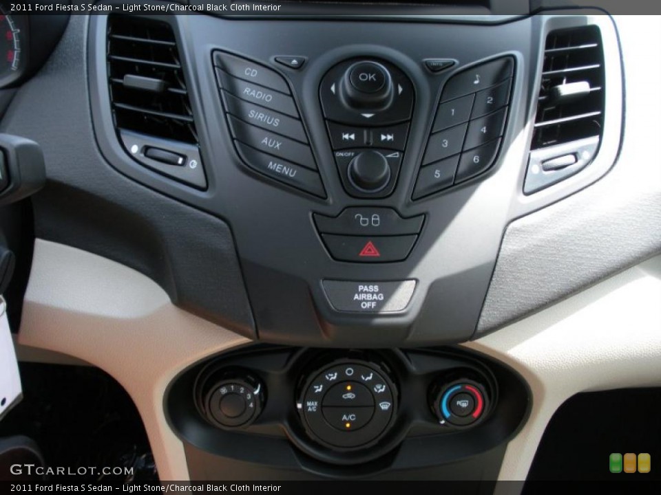 Light Stone/Charcoal Black Cloth Interior Controls for the 2011 Ford Fiesta S Sedan #38061880