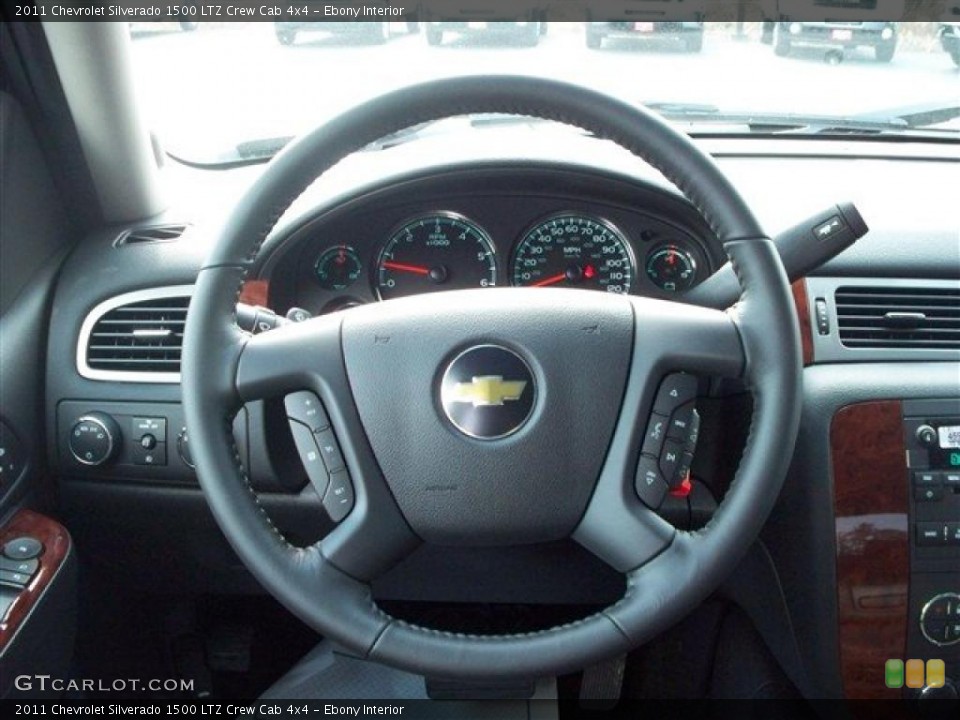 Ebony Interior Steering Wheel for the 2011 Chevrolet Silverado 1500 LTZ Crew Cab 4x4 #38072009