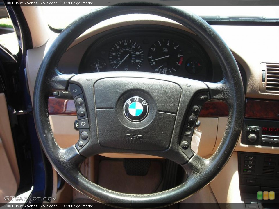 Sand Beige Interior Steering Wheel for the 2001 BMW 5 Series 525i Sedan #38079767