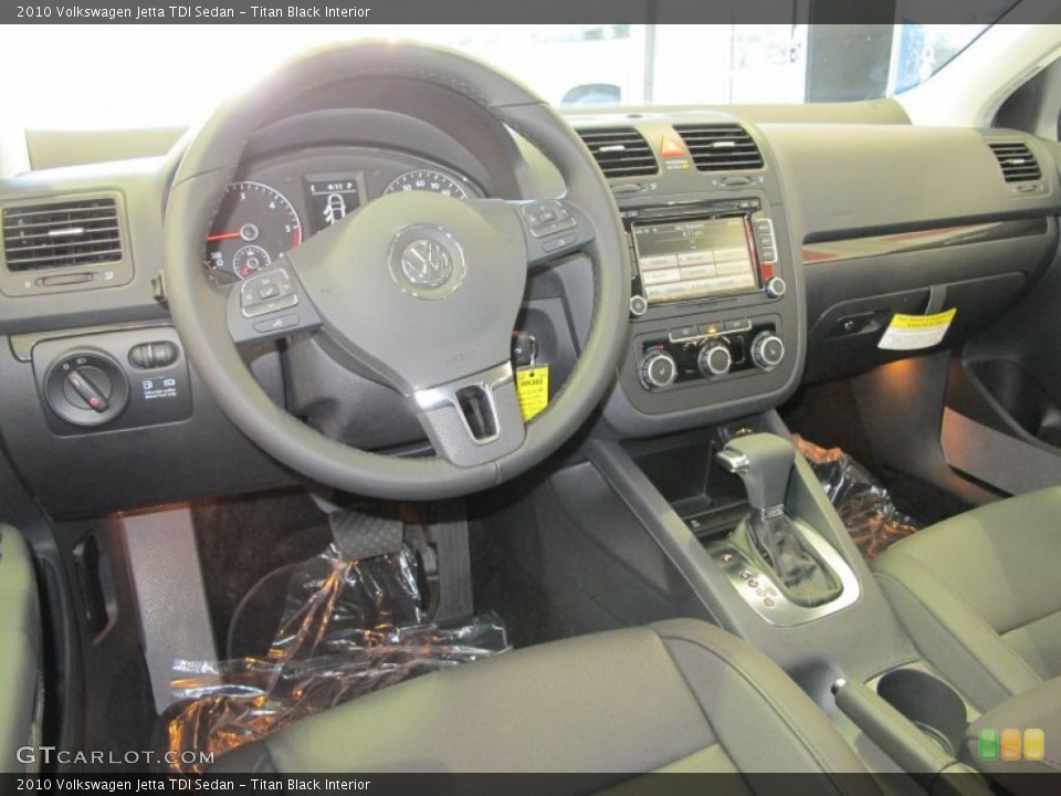 Titan Black Interior Dashboard for the 2010 Volkswagen Jetta TDI Sedan #38087999