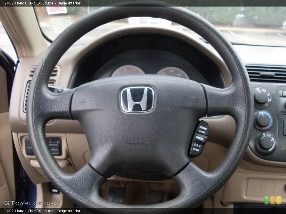 Beige Interior Steering Wheel for the 2002 Honda Civic EX Coupe #38088619