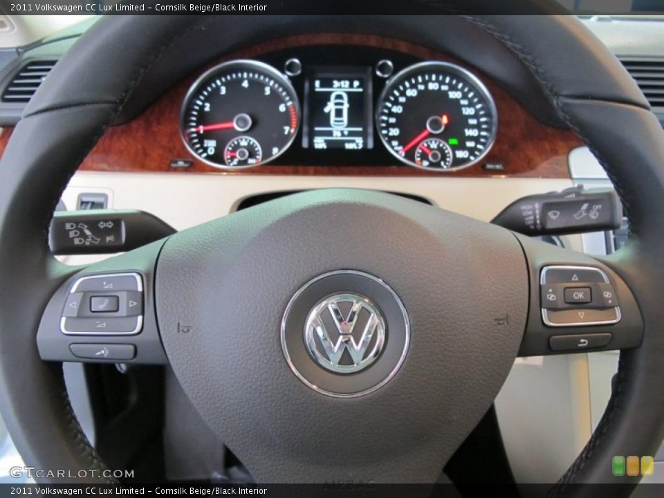 Cornsilk Beige/Black Interior Steering Wheel for the 2011 Volkswagen CC Lux Limited #38089727