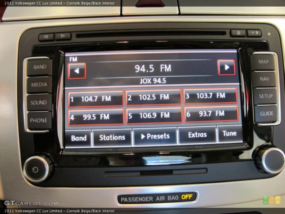 Cornsilk Beige/Black Interior Navigation for the 2011 Volkswagen CC Lux Limited #38089743