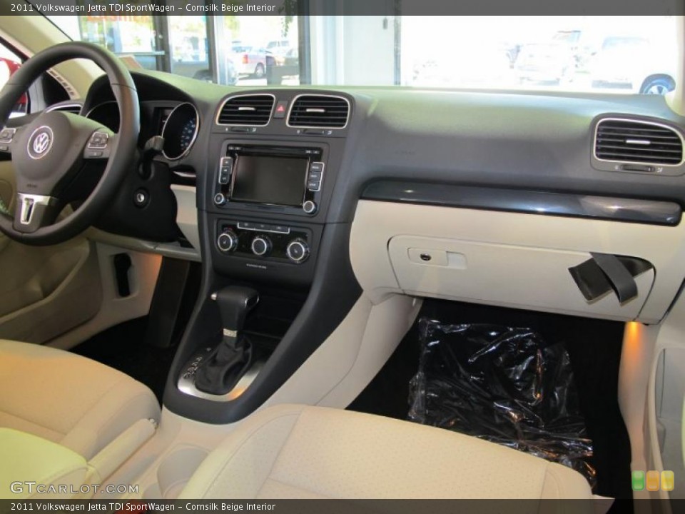 Cornsilk Beige Interior Dashboard for the 2011 Volkswagen Jetta TDI SportWagen #38090235