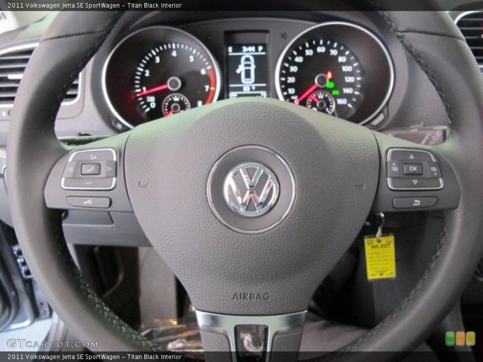 Titan Black Interior Steering Wheel for the 2011 Volkswagen Jetta SE SportWagen #38090911