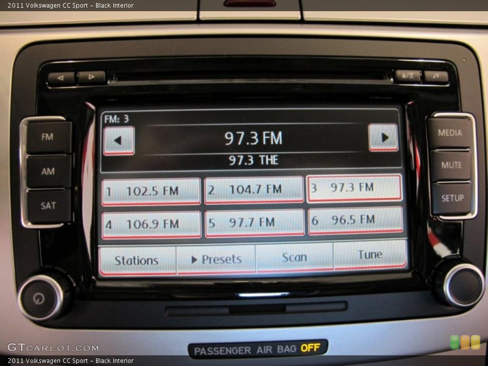 Black Interior Controls for the 2011 Volkswagen CC Sport #38091848