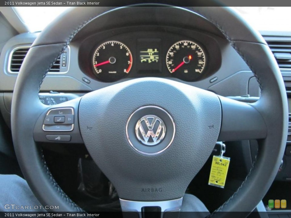 Titan Black Interior Steering Wheel for the 2011 Volkswagen Jetta SE Sedan #38092416