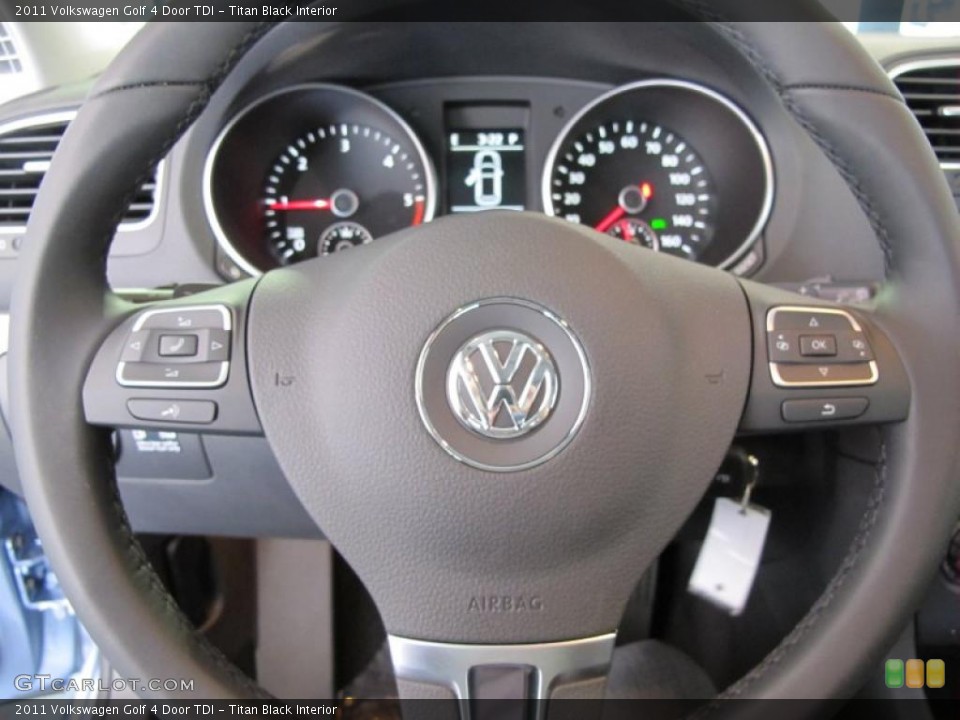 Titan Black Interior Steering Wheel for the 2011 Volkswagen Golf 4 Door TDI #38093951