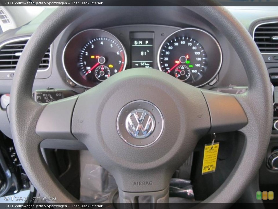 Titan Black Interior Steering Wheel for the 2011 Volkswagen Jetta S SportWagen #38094287