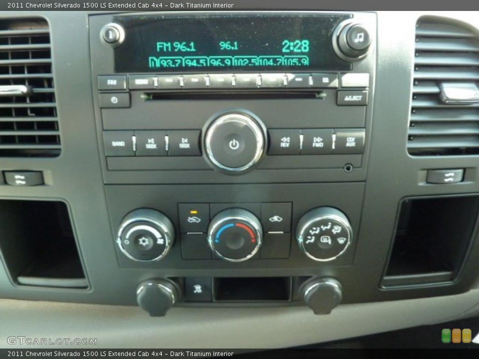 Dark Titanium Interior Controls for the 2011 Chevrolet Silverado 1500 LS Extended Cab 4x4 #38101627