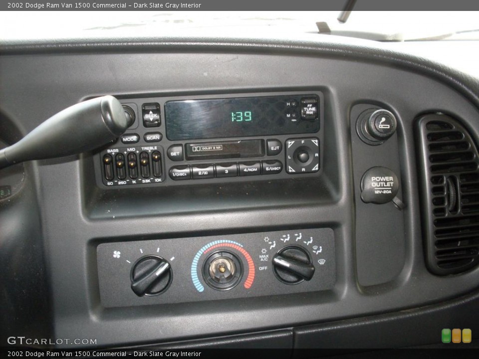 Dark Slate Gray Interior Controls for the 2002 Dodge Ram Van 1500 Commercial #38102071