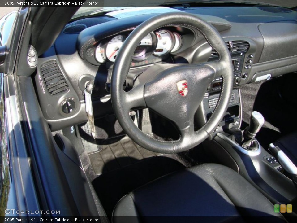 Black Interior Steering Wheel for the 2005 Porsche 911 Carrera Cabriolet #38102271