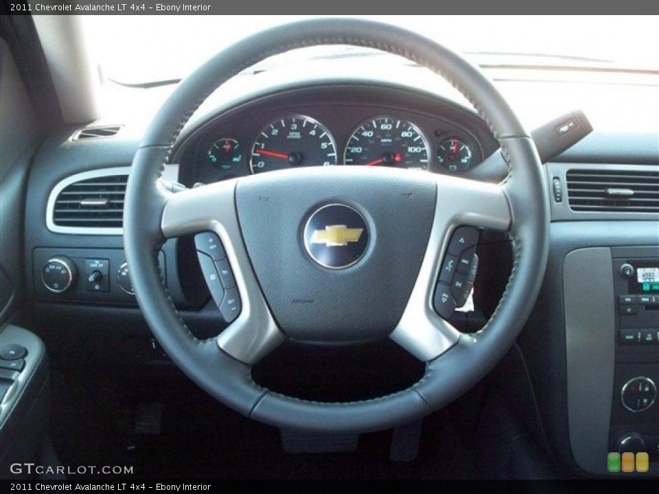Ebony Interior Steering Wheel for the 2011 Chevrolet Avalanche LT 4x4 #38104903