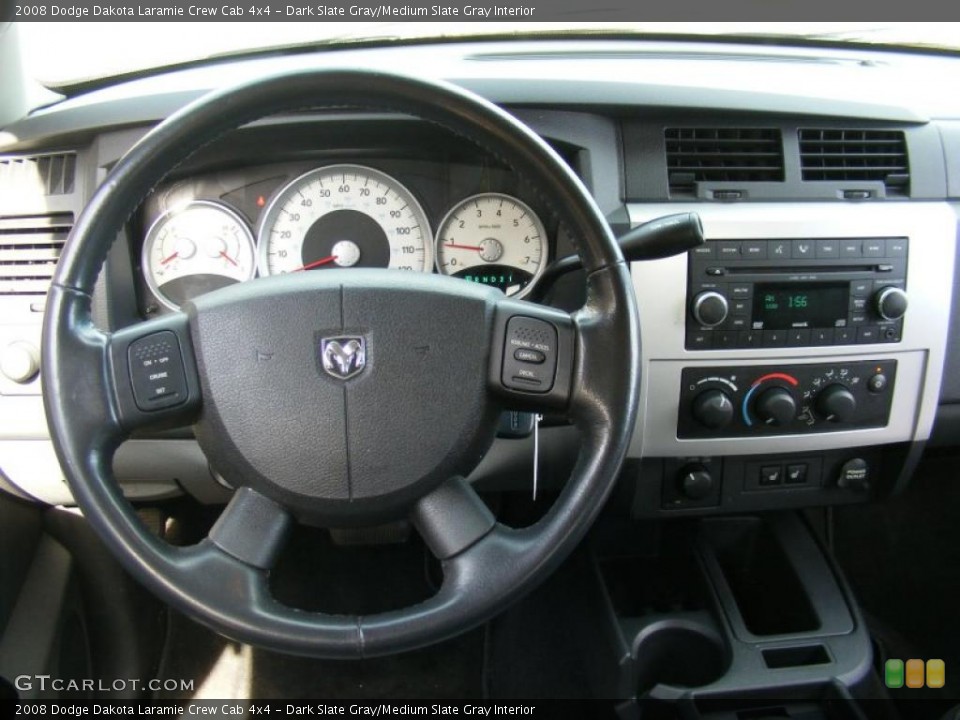Dark Slate Gray/Medium Slate Gray Interior Dashboard for the 2008 Dodge Dakota Laramie Crew Cab 4x4 #38105847