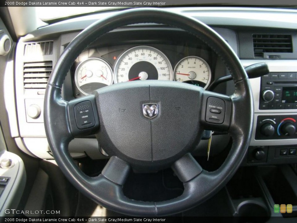Dark Slate Gray/Medium Slate Gray Interior Steering Wheel for the 2008 Dodge Dakota Laramie Crew Cab 4x4 #38105863