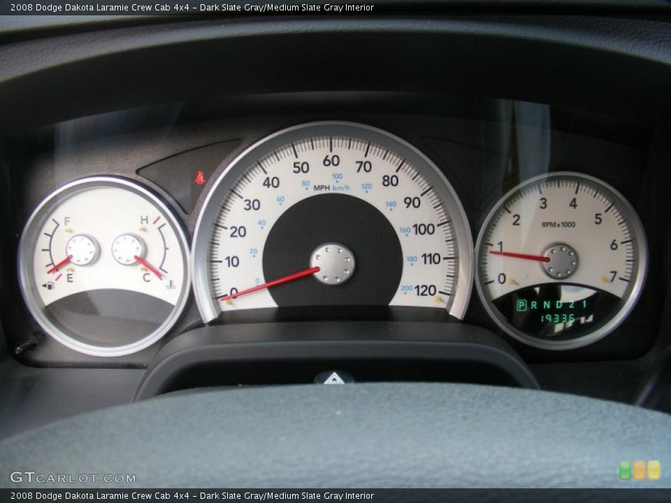 Dark Slate Gray/Medium Slate Gray Interior Gauges for the 2008 Dodge Dakota Laramie Crew Cab 4x4 #38105879