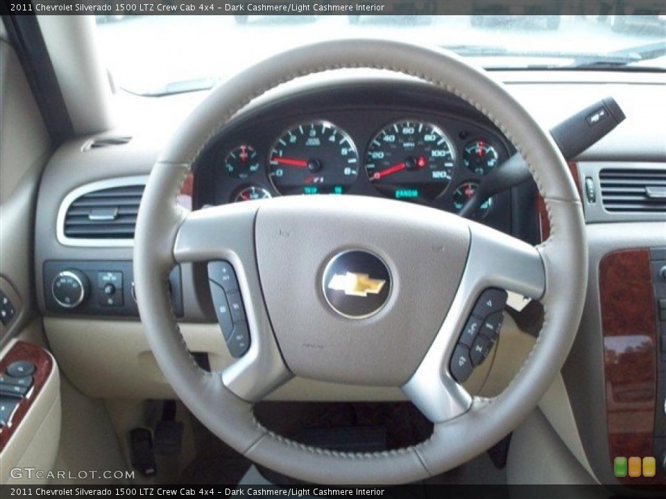 Dark Cashmere/Light Cashmere Interior Steering Wheel for the 2011 Chevrolet Silverado 1500 LTZ Crew Cab 4x4 #38106163