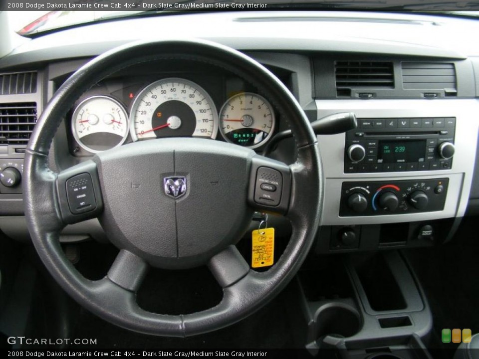 Dark Slate Gray/Medium Slate Gray Interior Steering Wheel for the 2008 Dodge Dakota Laramie Crew Cab 4x4 #38107247