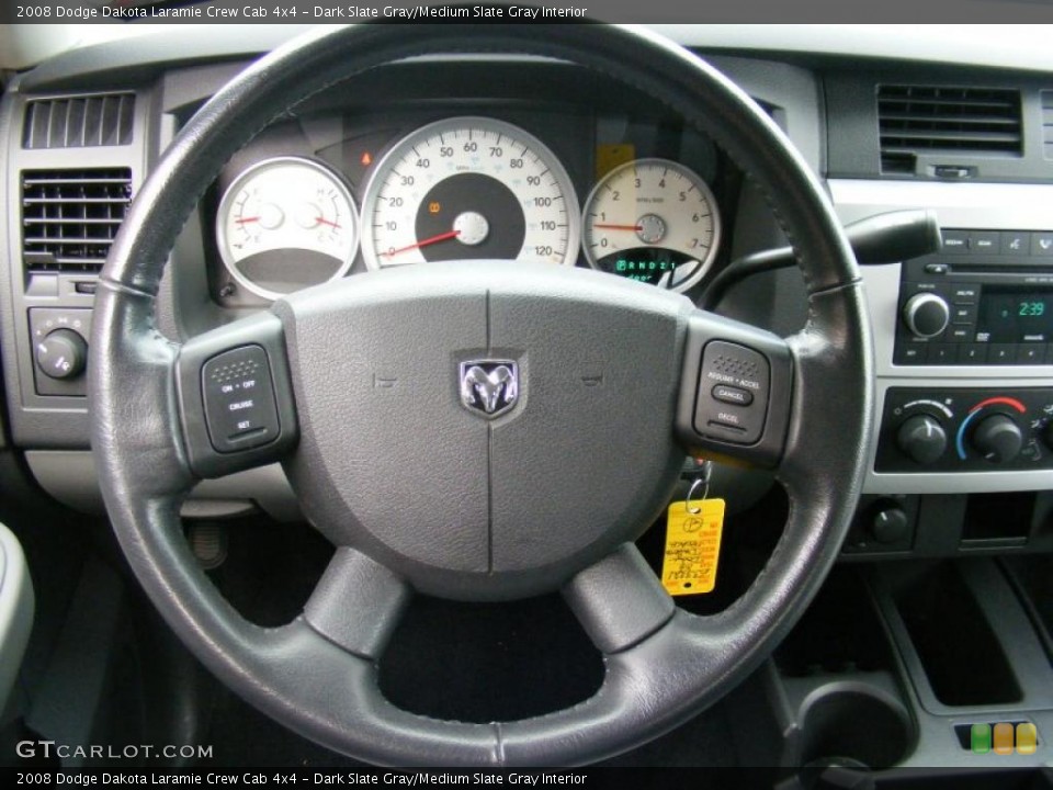 Dark Slate Gray/Medium Slate Gray Interior Steering Wheel for the 2008 Dodge Dakota Laramie Crew Cab 4x4 #38107263