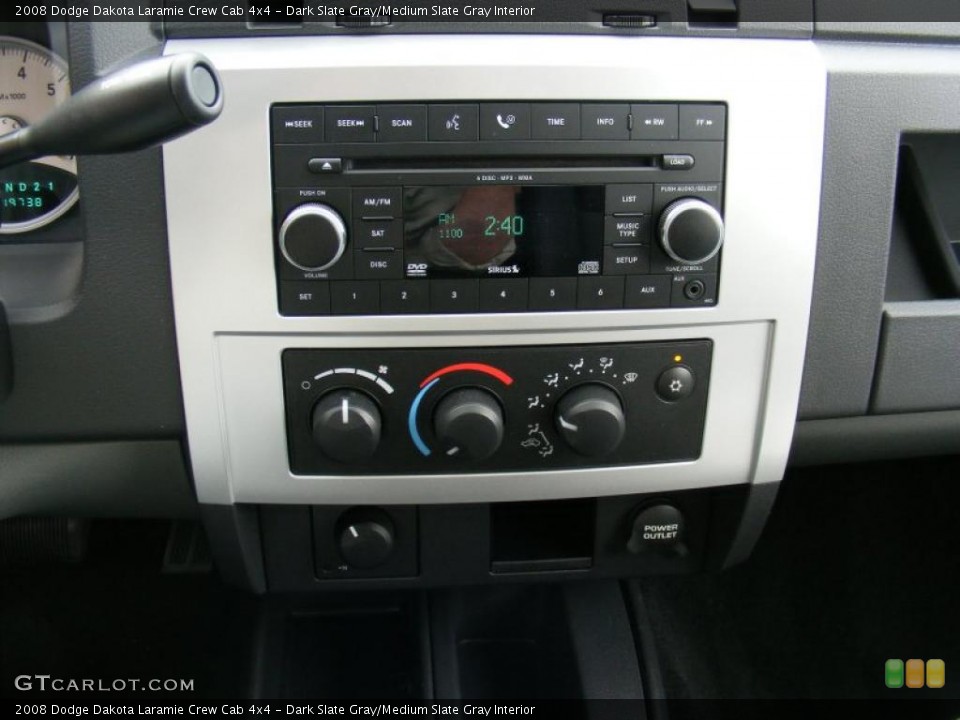 Dark Slate Gray/Medium Slate Gray Interior Controls for the 2008 Dodge Dakota Laramie Crew Cab 4x4 #38107315