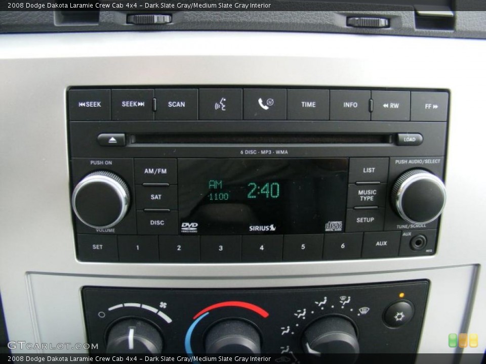 Dark Slate Gray/Medium Slate Gray Interior Controls for the 2008 Dodge Dakota Laramie Crew Cab 4x4 #38107331