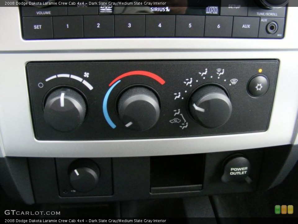 Dark Slate Gray/Medium Slate Gray Interior Controls for the 2008 Dodge Dakota Laramie Crew Cab 4x4 #38107347
