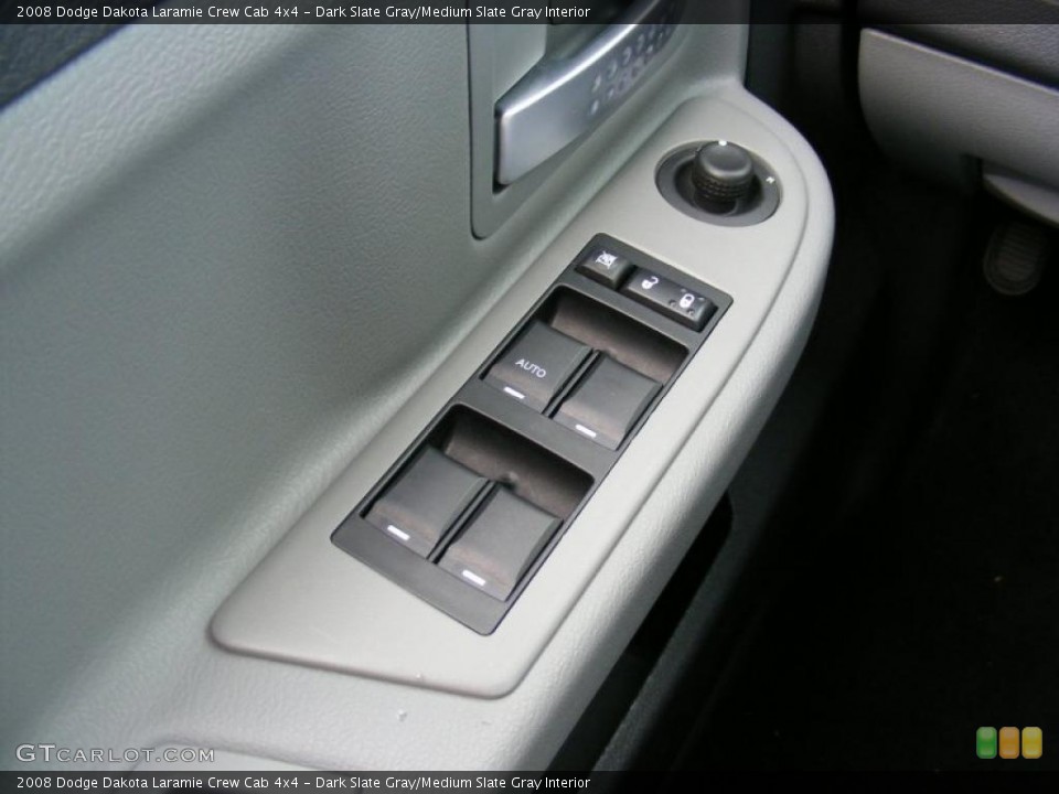Dark Slate Gray/Medium Slate Gray Interior Controls for the 2008 Dodge Dakota Laramie Crew Cab 4x4 #38107363