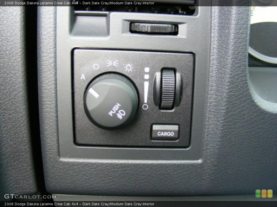Dark Slate Gray/Medium Slate Gray Interior Controls for the 2008 Dodge Dakota Laramie Crew Cab 4x4 #38107379