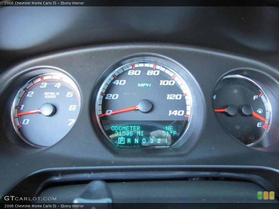 Ebony Interior Gauges for the 2006 Chevrolet Monte Carlo SS #38115311