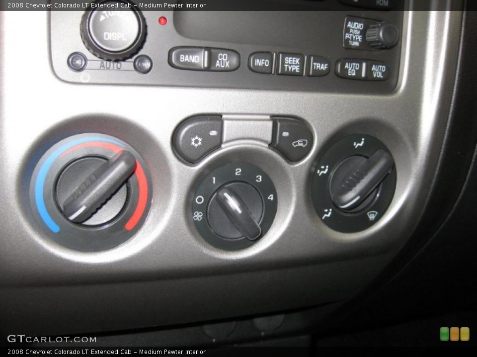 Medium Pewter Interior Controls for the 2008 Chevrolet Colorado LT Extended Cab #38116563