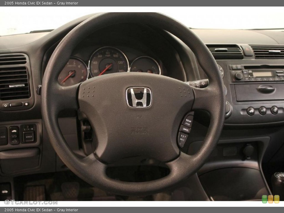 Gray Interior Steering Wheel for the 2005 Honda Civic EX Sedan #38121407