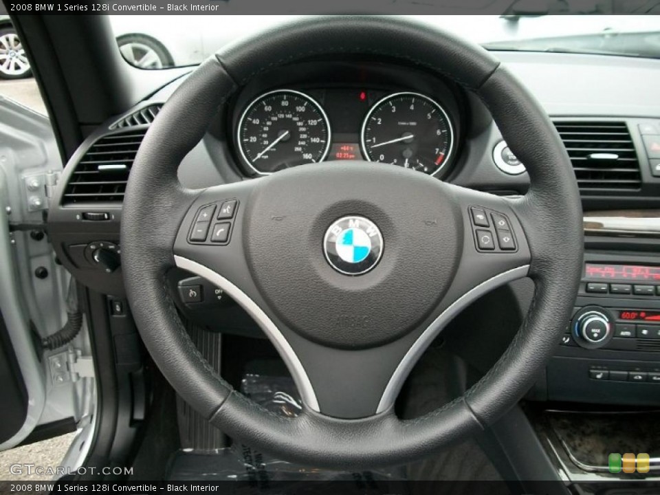 Black Interior Steering Wheel for the 2008 BMW 1 Series 128i Convertible #38132110
