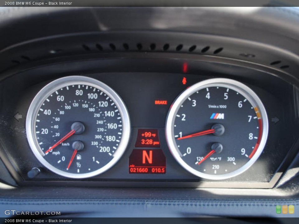 Black Interior Gauges for the 2008 BMW M6 Coupe #38133570