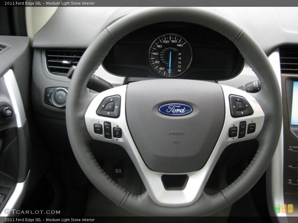Medium Light Stone Interior Steering Wheel for the 2011 Ford Edge SEL #38136282