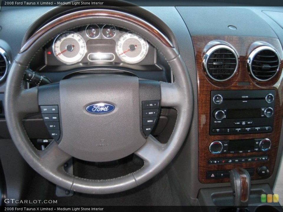 Medium Light Stone Interior Steering Wheel for the 2008 Ford Taurus X Limited #38137198