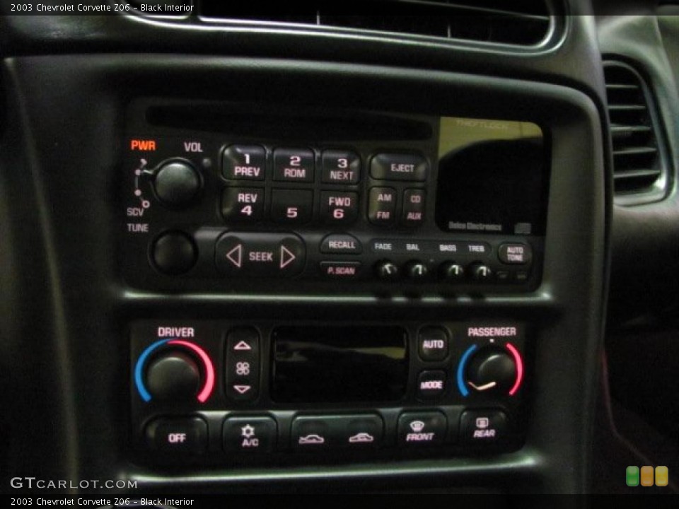 Black Interior Controls for the 2003 Chevrolet Corvette Z06 #38143931
