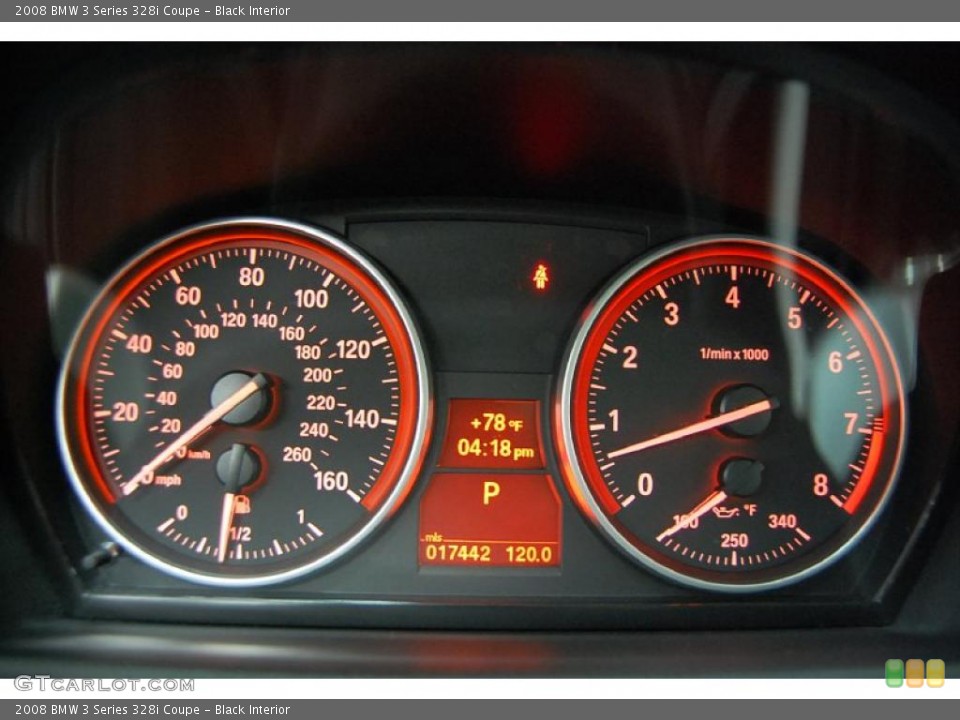 Black Interior Gauges for the 2008 BMW 3 Series 328i Coupe #38150496