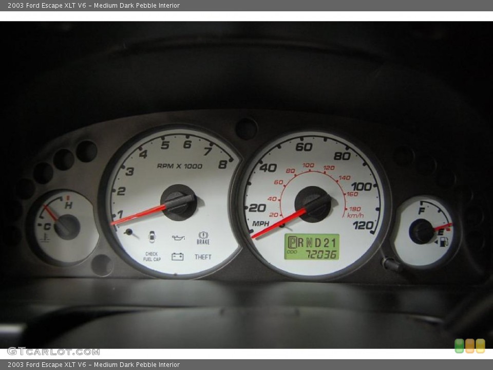 Medium Dark Pebble Interior Gauges for the 2003 Ford Escape XLT V6 #38150960