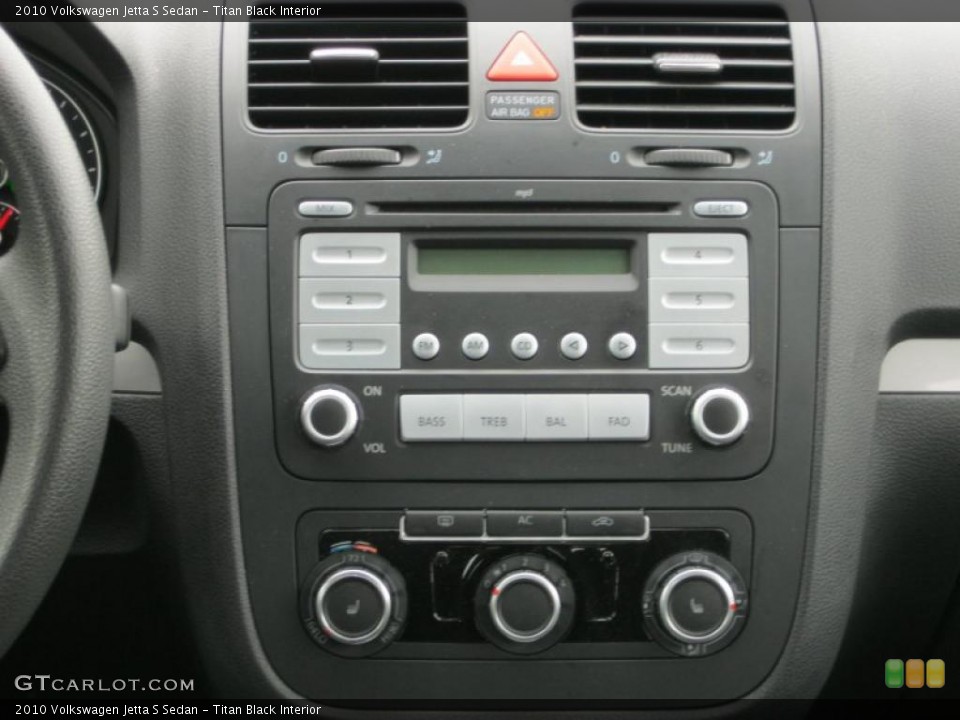 Titan Black Interior Controls for the 2010 Volkswagen Jetta S Sedan #38151336