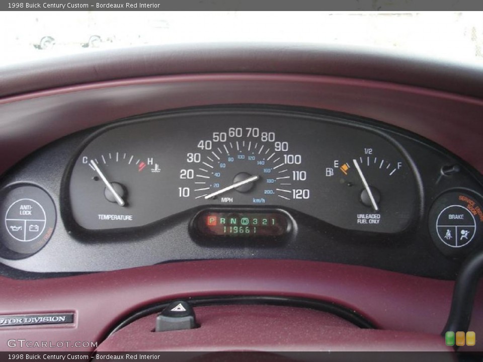Bordeaux Red Interior Gauges for the 1998 Buick Century Custom #38151808